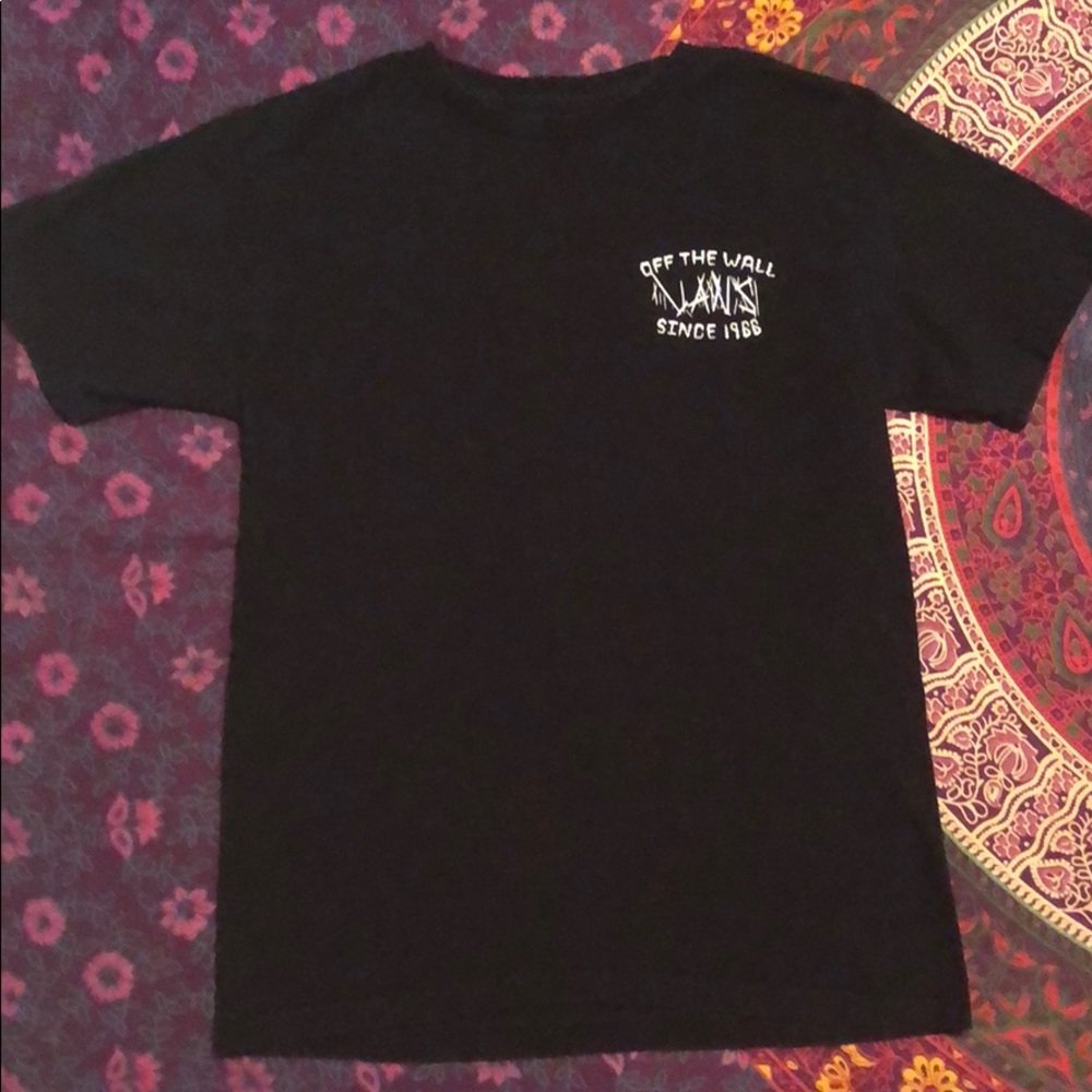 Vans black skeleton shredder tee read description